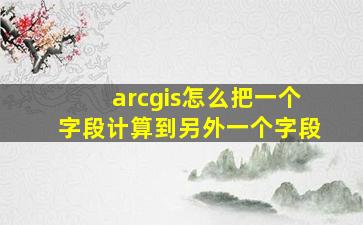 arcgis怎么把一个字段计算到另外一个字段