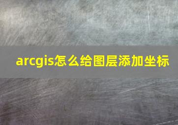 arcgis怎么给图层添加坐标