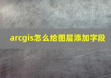 arcgis怎么给图层添加字段