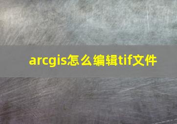 arcgis怎么编辑tif文件