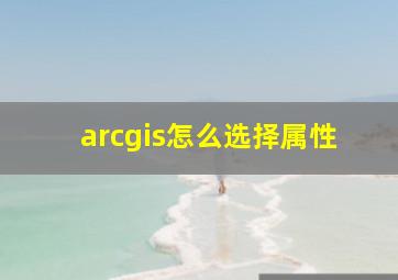 arcgis怎么选择属性