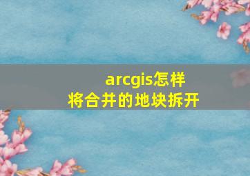 arcgis怎样将合并的地块拆开