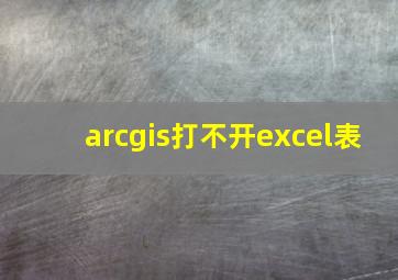 arcgis打不开excel表