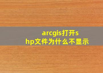 arcgis打开shp文件为什么不显示