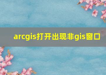 arcgis打开出现非gis窗口