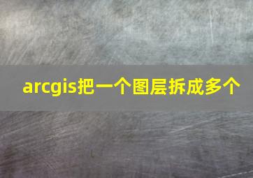 arcgis把一个图层拆成多个