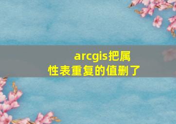 arcgis把属性表重复的值删了