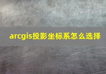 arcgis投影坐标系怎么选择