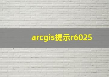 arcgis提示r6025