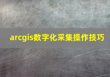 arcgis数字化采集操作技巧