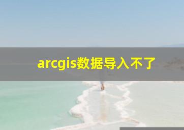 arcgis数据导入不了