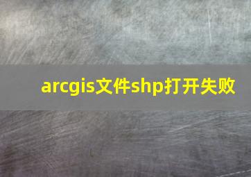 arcgis文件shp打开失败