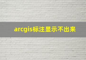 arcgis标注显示不出来