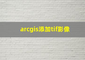 arcgis添加tif影像