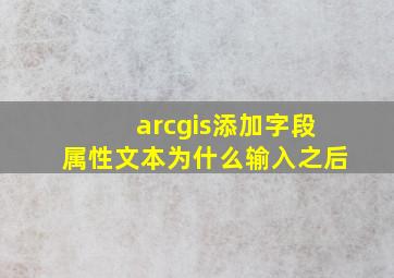 arcgis添加字段属性文本为什么输入之后