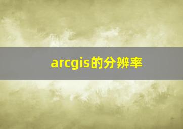 arcgis的分辨率