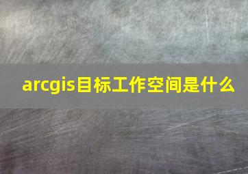 arcgis目标工作空间是什么