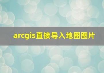 arcgis直接导入地图图片