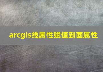 arcgis线属性赋值到面属性