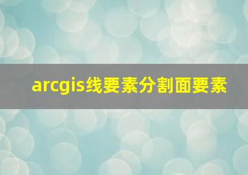 arcgis线要素分割面要素