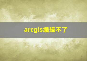 arcgis编辑不了