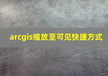 arcgis缩放至可见快捷方式