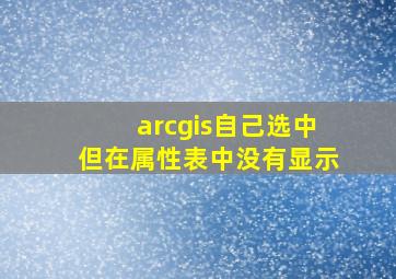 arcgis自己选中但在属性表中没有显示