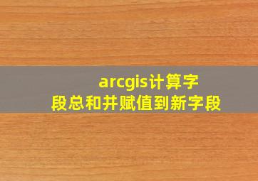 arcgis计算字段总和并赋值到新字段