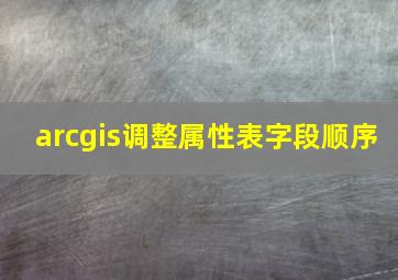 arcgis调整属性表字段顺序