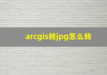 arcgis转jpg怎么转