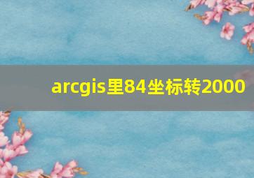 arcgis里84坐标转2000