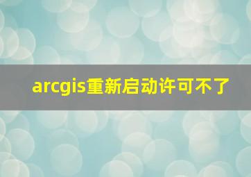 arcgis重新启动许可不了