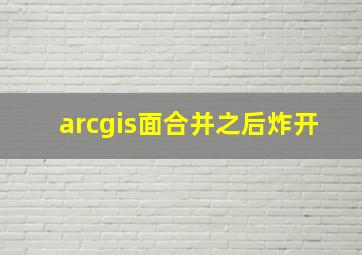 arcgis面合并之后炸开