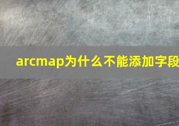 arcmap为什么不能添加字段