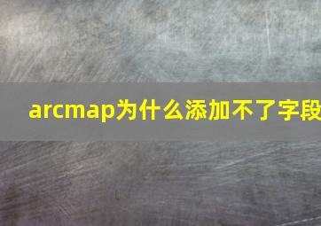 arcmap为什么添加不了字段