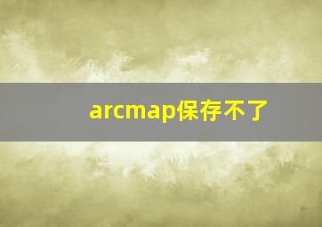 arcmap保存不了