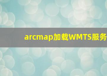 arcmap加载WMTS服务