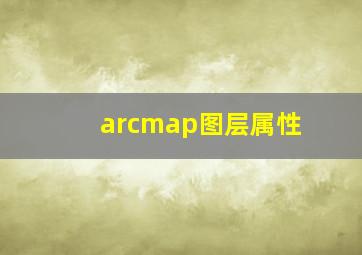 arcmap图层属性