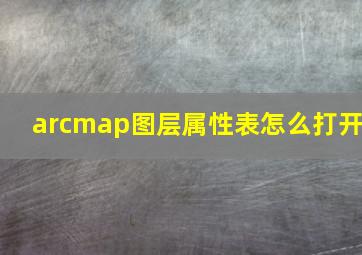 arcmap图层属性表怎么打开