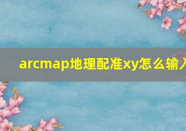 arcmap地理配准xy怎么输入