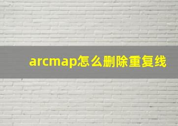 arcmap怎么删除重复线