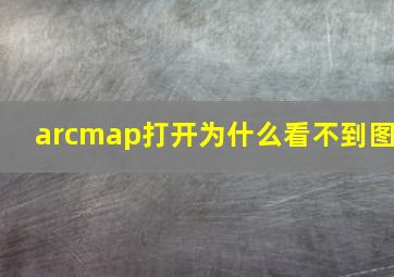 arcmap打开为什么看不到图