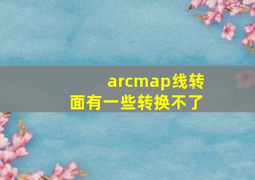 arcmap线转面有一些转换不了