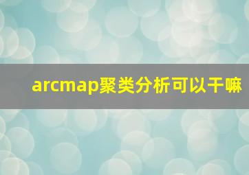 arcmap聚类分析可以干嘛