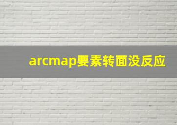 arcmap要素转面没反应