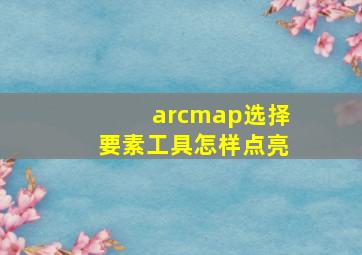 arcmap选择要素工具怎样点亮