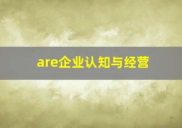 are企业认知与经营