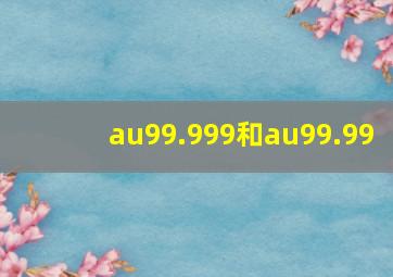 au99.999和au99.99