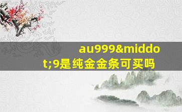 au999·9是纯金金条可买吗