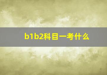 b1b2科目一考什么